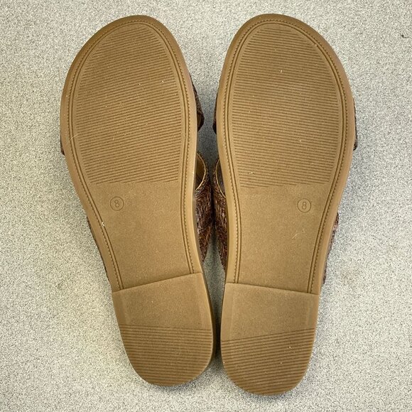 NEW Draper James Alex Women's Size 8M  Brown Slip-On Flat Sandals - Picture 5 of 6